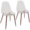 Clara Clear and Walnut Dining Chair Set of 2
