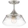 Farm House 10 1/2&quot; Wide Brushed Nickel Ceiling Light