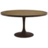 Drive 60&quot; Wide Brown Large Round Dining Table