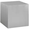 Silver Stainless Steel 19 1/2&quot; Square Modern Cube Side Table