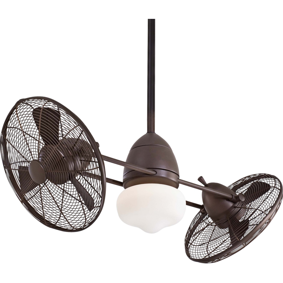New 42" in Outdoor Gyro Ceiling Fan Oil Rubbed Bronze 9' Ceiling Required