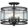 Elwood 13 1/4&quot; Wide Black Water Glass Outdoor Ceiling Light