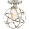 Industrial Atom 8&quot; Wide Brushed Nickel LED Ceiling Light