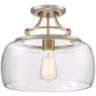 Charleston Brass 13 1/2&quot; Wide Clear Glass LED Ceiling Light