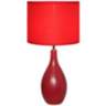 Loma Red 19&quot;H Oval Bowling Pin Ceramic Accent Table Lamp