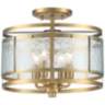 Elwood 13&quot; Wide Gold Metal Water Glass Ceiling Light