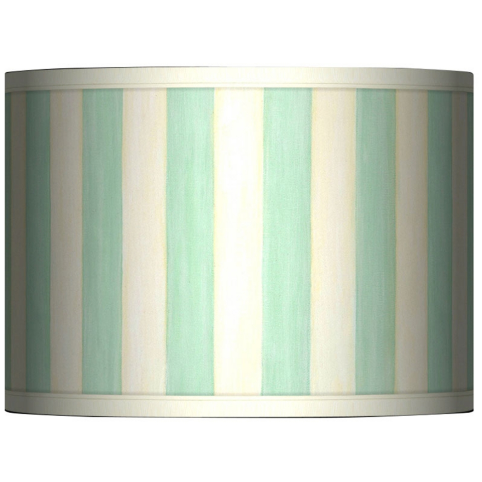 Seaside Stripe Green Giclee Lamp Shade 13.5x13.5x10 (Spider)   #37869 N0544