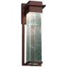Fusion Pacific 16 1/2&quot;H Rain Glass Bronze LED Outdoor Wall Light
