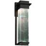 Fusion Pacific 16 1/2&quot;H Rain Glass Black LED Outdoor Wall Light