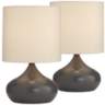 Steel Droplet 14 3/4&quot;H Gray Small Accent Lamps Set of 2