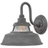 Hinkley Troyer 10&quot; High Aged Zinc Outdoor Wall Light