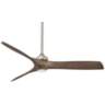 60&quot; Minka Aire Aviation Nickel and Ash Maple LED Ceiling Fan