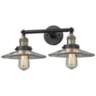 Halophane 7"H Black and Brass 2-Light Adjustable Wall Sconce
