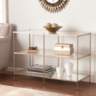 Knox 42&quot; Wide Modern Luxe Metallic Gold and Glass Console Table