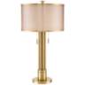 Possini Euro Granview Brass Column Table Lamp