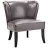 Sheldon Gray Faux Leather Wingback Armless Accent Chair