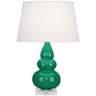 Robert Abbey Emerald Triple Gourd Ceramic Table Lamp