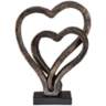 Interlocking Hearts 11 3/4&quot; High Bronze Finish Sculpture