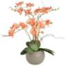 Orange Orchid 22 1/2&quot; High Faux Floral in Gray Pot