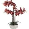 Red Orchid 24&quot; High Faux Flower in Gray Pot