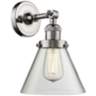 Large Cone 10&quot; High Polished Nickel Adjustable Wall Sconce