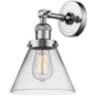 Large Cone 10&quot; High Polished Chrome Adjustable Wall Sconce