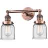 Small Bell 10&quot; High Copper 2-Light Adjustable Wall Sconce