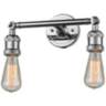 Bare Bulb 5&quot;H Polished Chrome 2-Light Adjustable Wall Sconce