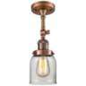 Small Bell 5" Wide Antique Copper Adjustable Ceiling Light