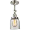 Small Bell 5&quot; Wide Polished Nickel Adjustable Ceiling Light