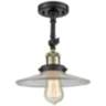 Halophane 8 1/2&quot;W Black and Brass Adjustable Ceiling Light