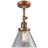 Large Cone 8&quot; Wide Antique Copper Adjustable Ceiling Light