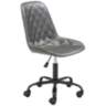 Ceannaire Gray Faux Leather Adjustable Swivel Office Chair