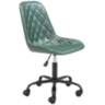 Ceannaire Green Faux Leather Adjustable Swivel Office Chair