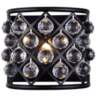 Madison 10 1/2&quot;H Matte Black Wall Sconce w/ Faceted Crystals