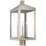 Nyack 24&quot; High Brushed Nickel Outdoor Post Light