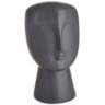 Modernist Bust 16 3/4&quot; High Matte Black Ceramic Statue