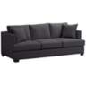 Zara 91" Wide Heritage Charcoal Fabric Three-Seat Sofa