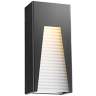 Millenial 13 1/4&quot;H Black Ribbed Glass LED Outdoor Wall Light