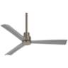 44&quot; Minka Aire Simple Brushed Nickel Outdoor Ceiling Fan