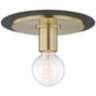 Mitzi Milo 9" Wide Aged Brass and Black Ceiling Light