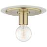 Mitzi Milo 9" Wide Aged Brass and White Ceiling Light
