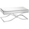 Desiree 47 1/2&quot; Wide Silver Mirror and Chrome Coffee Table