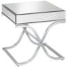 Desiree 23 1/2&quot; Wide Silver Mirror Top and Chrome End Table