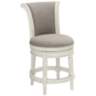 Oliver 24 1/2&quot; Pewter and White Traditional Swivel Counter Stool