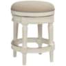 Oliver 24&quot; Cream Fabric Backless Swivel Seat Counter Stool