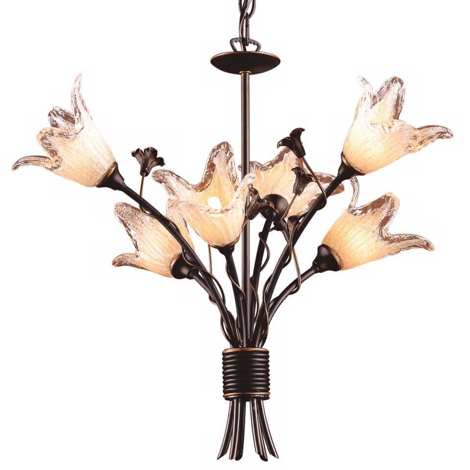 Fioritura Collection Six Light Tulip Glass Chandelier   #48537