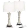 Seymore Modern Touch LED USB Table Lamps With 7&quot; Square Risers