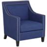 Flynn Navy Blue Upholstered Armchair