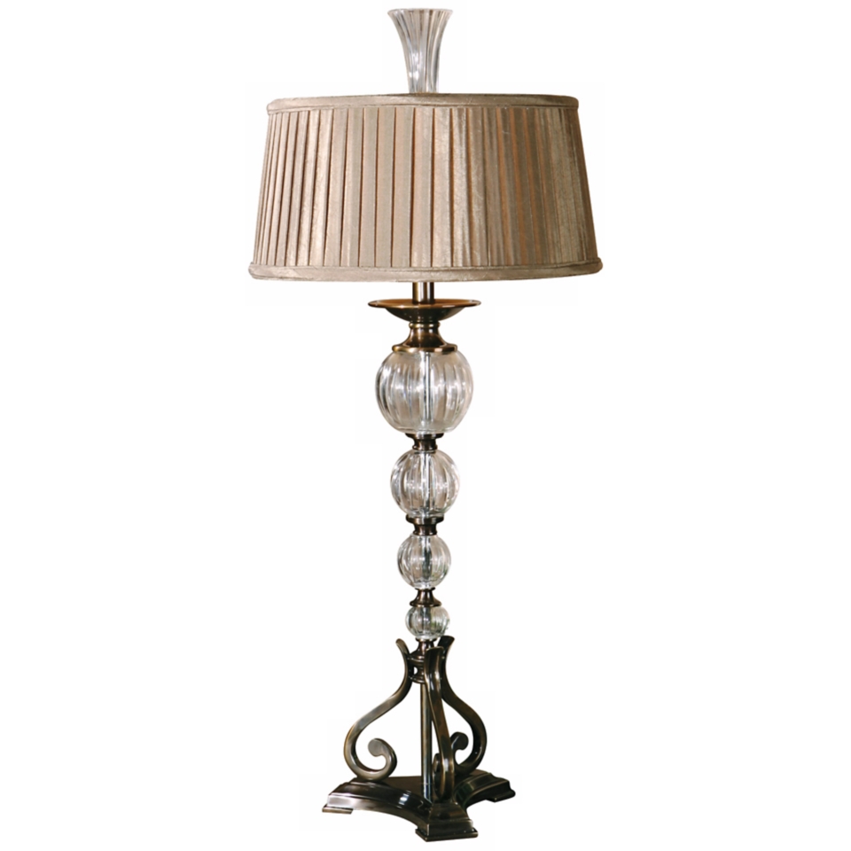 Bronze, Crystal Table Lamps By  